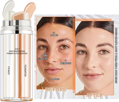 HUZURLU Primer &  Foundation(IVORY, 60 ml)