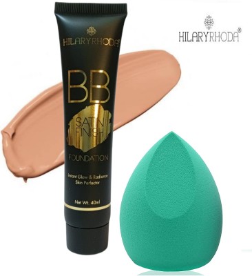 Hilary Rhoda BB makeup foundation with Wonder Professional Makeup Sponge  Foundation(Ivory-03, 40 ml)