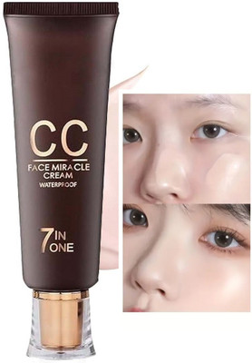 MYEONG 7 In 1 CC Face Cream Waterproof And Long Lasting Cream Foundation(Soft Beige, 60 g)