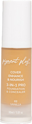 Pigment Play 3-In-1 Foundation & Concealer Cover+Enhance Nourish Get Smooth Shine Matte Look Foundation(02 Vanilla, 30 ml) Pigment Play 3-In-1 Foundation & Concealer Cover+Enhance Nourish Get Smooth Shine Matte Look Foundation(02 Vanilla, 30 ml)