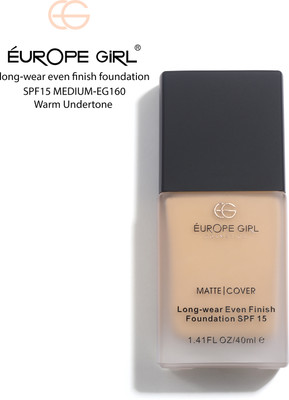 Europe Girl Matte Cover - 160 Spf-15 Foundation(Medium Warm Undertone, 40 ml)