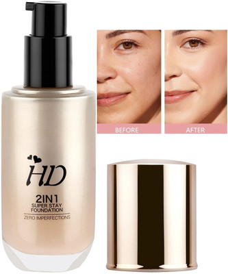 Arcanuy 2 IN 1 HD FOUNDATION SUPER STAY AND LONG LASTING Foundation(BEIGE, 60 ml)