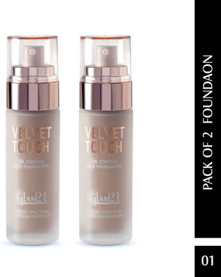Glam21 Velvet Touch Oil Control Silk Foundation |Waterproof, High Coverage|SPF 35 Foundation(Shade 01, 100 g)