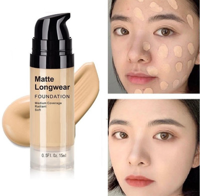 luzimaisa Waterproof Natural Matte Long-Lasting Oil-Control Lightweight Smooth Creamy Foundation(IVORY, 15 ml)