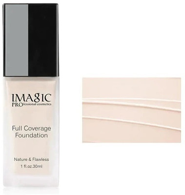 IMagic Professional cosmetic FULL COVERAGE FOUNDATION 1211 IVORY & Flawless 30ml Foundation(1211 IVORY, 30 ml)
