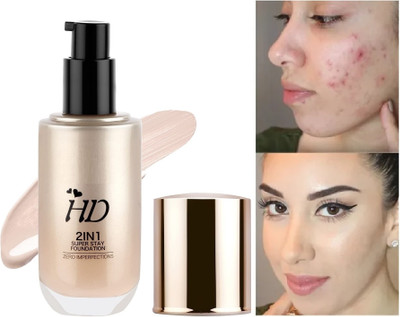 Arcanuy LONG LASTING SUPER HD FULL COVERAGE FOUNDATION Foundation(BEIGE, 60 ml)