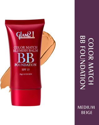 Glam21 Color Match BB Foundation SPF15 Dual Purpose Foundation & Sunscreen| Non-greasy Foundation(Medium Beige-04, 46 g)