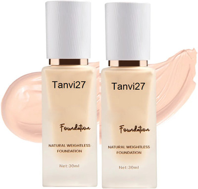 tanvi27 Combo Natural Weightless Liquid  Foundation(white ivory, 60 ml)
