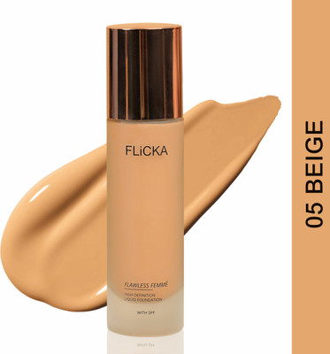 Flicka Flawless Femme High Coverage Liquid Foundation 05 Beige, 30ml Foundation(Beige, 30 ml)