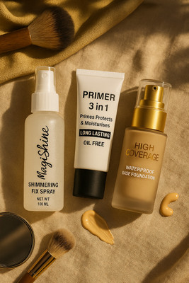 Valhalla High Coverage Foundation with Primer & Fixer Combo Long Lasting Waterproof Base Foundation(beige, 180 ml)