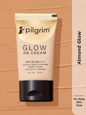 Pilgrim Glow BB Cream|Instant Spot Coverage with SPF 50 PA++++|Almond Glow 05 Foundation(Brown, 30 ml)