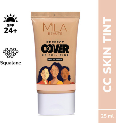 MILA BEAUTÉ Perfect Cover CC Cream with SPF 24+ I Light Makeup with Natural Coverage Foundation(02 Butter Cookie, 25 ml)