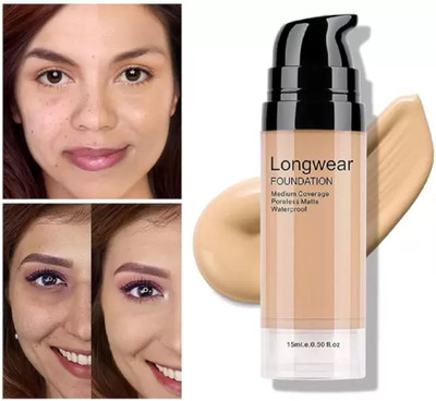 Jiwoo Foundation Full Coverage Waterproof Lightweight Matte Formula  Foundation(BEIGE, 15 ml)