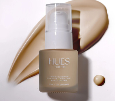 HUES FOR HIM Men's Full-Coverage Foundation & Moisturizer Cream ,for All Skin Types Foundation(Golden Bronze, 20 g)