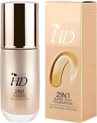 YAWI HD 2 in 1 super stay foundation Foundation(beige, 60 ml)