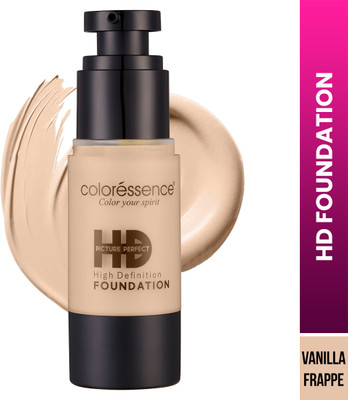 COLORESSENCE SPF-20 High Definition Foundation Full Coverage Waterproof Lightweight Formula Foundation(HDF-6, Vanilla-Frappe, 30 ml)