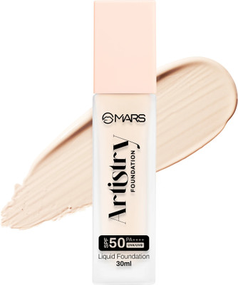 MARS SPF50 PA++++ Artistry Liquid Matte Radiant Finish Foundation(01-WARM VANILLA, 30 ml)