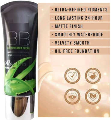 Herrlich ALOE VERA BB CREAM LIQUID FOUNDATION FOR ALL SKIN TYPE Foundation(BEIGE, 38 ml)
