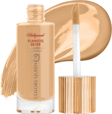 COLORS QUEEN Hollywood Flawless Liquid Foundation with Hydrating Formula & Radiant Finish Foundation(05 - Natural Caramel, 35 ml)