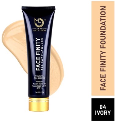 MATTLOOK Face Finity All Day Flowless Vitamin E Aloe Essence Meastro Maquillage fusion-4 Foundation(Ivory, 100 g)