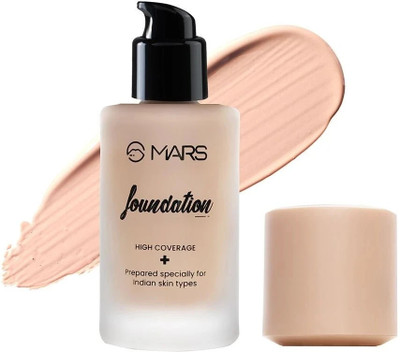 MARS SPF50 PA++++ High Coverage Liquid | Blemish Free & Blendable Makeup Foundation(Shade-02, 40 ml)