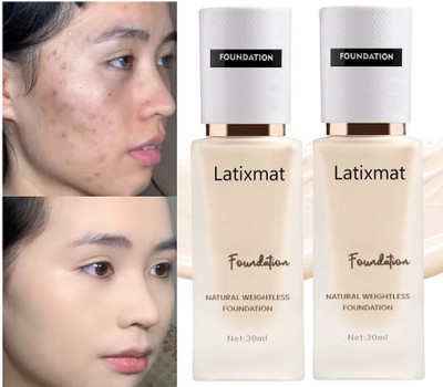 Latixmat New Water Proor & Long Lasting Weightless  Foundation(White Ivory, 60 ml)