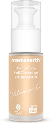 Mamaearth Hydra-Glow Full Coverage | Vitamin C & Turmeric | Gives 3X Instant Glow Foundation(Beige Glow, 30 ml)