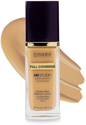 Inshine Full Coverage Foundation - Lightweight & Waterproof ,24-Hr stay Foundation(804 SUN BEIGE, 50 ml)