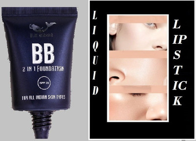 BLUEMERMAID Natural Face Liquid Foundation Cream Full Coverage Makeup  Foundation(IVORY, 30 ml)
