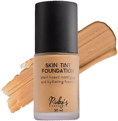 Ruby's Organics Liquid Foundation for medium skin tone,Matte Coverage Foundation(M02, 30 ml)