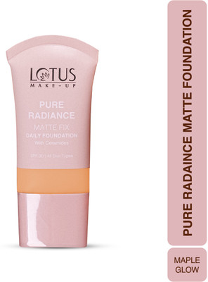 LOTUS MAKE - UP Pure Radiance Matte Foundation- 06 maple Glow, Matte Finish, SPF 20 Foundation(Maple Glow, 30 ml)