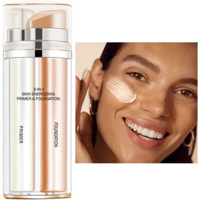 Yuency BEST COVERAGE 2 IN 1 MATTE FINISH WATER PROOF & LONG LASTING PRIMER & FOUNDATION Foundation(beige, 60 ml)