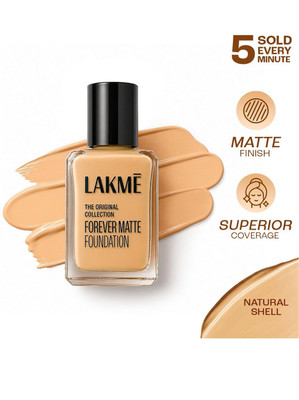 Lakmé Forever Matte , Superior Coverage, Vit E, Lightweight Foundation(Shell, 27 ml)