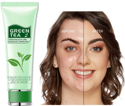 Arcanuy Green Tea Whitening Moist Skin Waterproof Foundation Full Coverage Foundation(IVORY, 80 ml)
