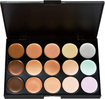 YAWI Sweat Proof & Long Lasting Matte Finish 15 Color Concelear Pallate Foundation(Multi Shade, 15 g)
