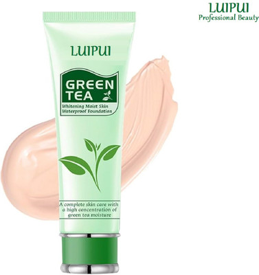 Luipui Green Tea Whitening Moist Skin Foundation | Full Coverage | Hydrating Foundation(WHITE IVORY, 80 g)