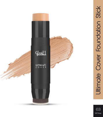 Glam21 Ultimate Cover Foundation Stick Easy to Blend & Gives Matte Finish upto 12 Hours Foundation(03-Soft Beige, 8 g)