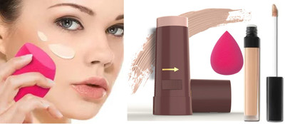 REIMICHI MATTE PAN STICK FOUNDATION, MAKEUP BLENDER AND CONCEALER COMBO FOR FACE MAKEUP Foundation(BEIGE, 20.2 g)