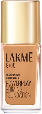 Lakmé 9to5 Powerplay Priming Foundation, Built in Primer, Long-Lasting, SPF 20 Foundation(Warm Caramel, 25 ml)
