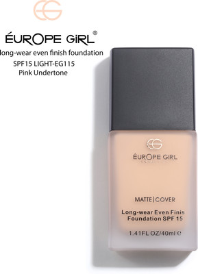 Europe Girl Matte Cover -115 Spf-15 Foundation(Light Pink Undertone, 40 ml)