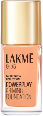Lakmé 9to5 Powerplay Priming Foundation, Built in Primer, SPF 20 Foundation(Warm Sand, 25 ml)