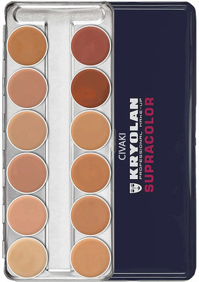 CIVAKI Full Coverage 12 Shades Supracolor Flawless Waterproof Foundation Palette Foundation(12 MULTICOLORS, 40 ml)