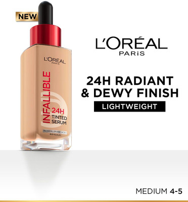 L'Oréal Paris Infallible 24H Tinted Foundation with Hyaluronic Acid - 4-5 MEDIUM Foundation(4-5 MEDIUM, 30 ml)