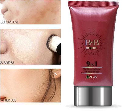 BLUEMERMAID Professional New Full Coverage BB Skin Blemish Cream 9 in 1 Benifits Foundation(IVORY, 50 g)