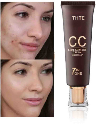 THTC 7 in 1 Face Miracle Waterproof & Long Lasting, Anti-Ageing CC Cream Foundation1 Foundation(Beige, 60 ml)
