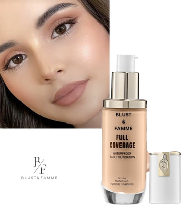 BLUST&FAMME Full coverage foundation Flawless Finish pack of 1 Foundation(Black, 45 ml)