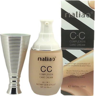 maliao CC Complexion Care Cream All in 1 Instant SPF 30 PA++kin Stylist 1 Foundation(SOFT IVORY, 50 ml)