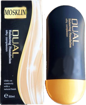 MOSKLIN DUAL BLEMISH FOUNDATION FOR WHITENING BRIGHTER SKIN PACK OF 50ml x 1 Foundation(SKIN, 50 ml)
