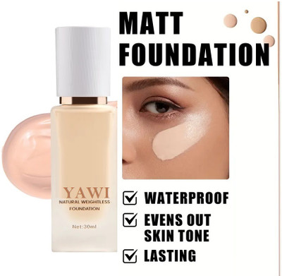 YAWI Liquid Foundation, Moisturizing, Light and Matte Long Lasting Finish Foundation(Skin, 30 ml)