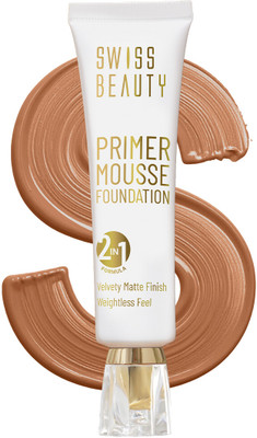 SWISS BEAUTY Primer Mousse Foundation - 30 ml, Light Almond Foundation(Light Almond, 30 ml)